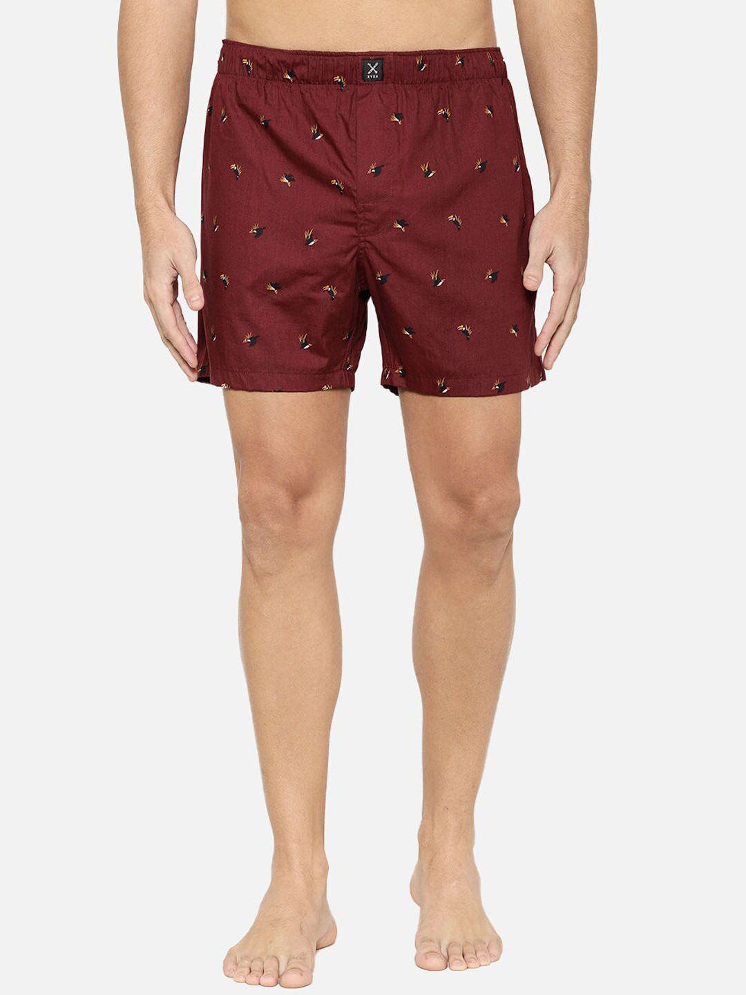 

XYXX Men Maroon & Black Printed Boxers XYBOX49