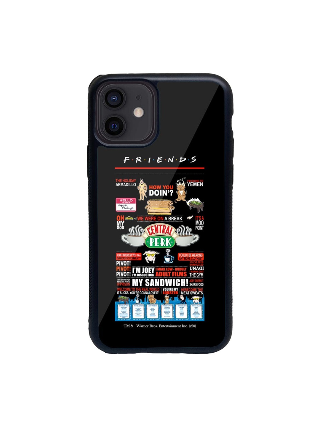 

macmerise Black & Red Friends Favorites Glass iPhone 12 Mini Back Case