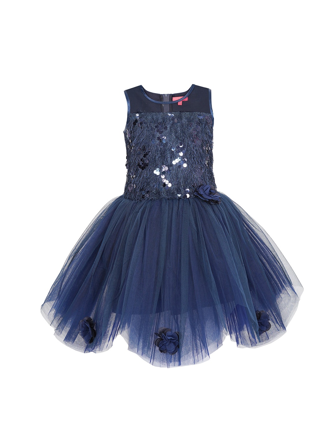 

Toy Balloon kids Girls Navy Blue Embellished Fit and Flare Dress