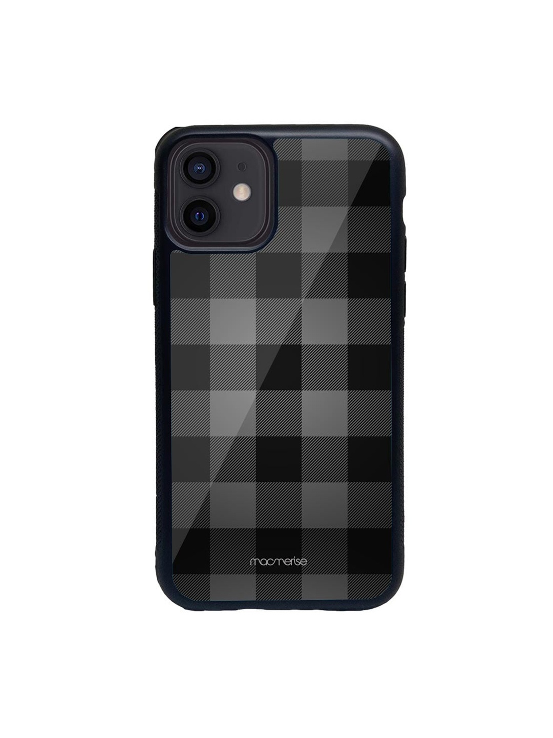 

macmerise Black & Grey Checkmate Printed iPhone 12 Mini Back Case