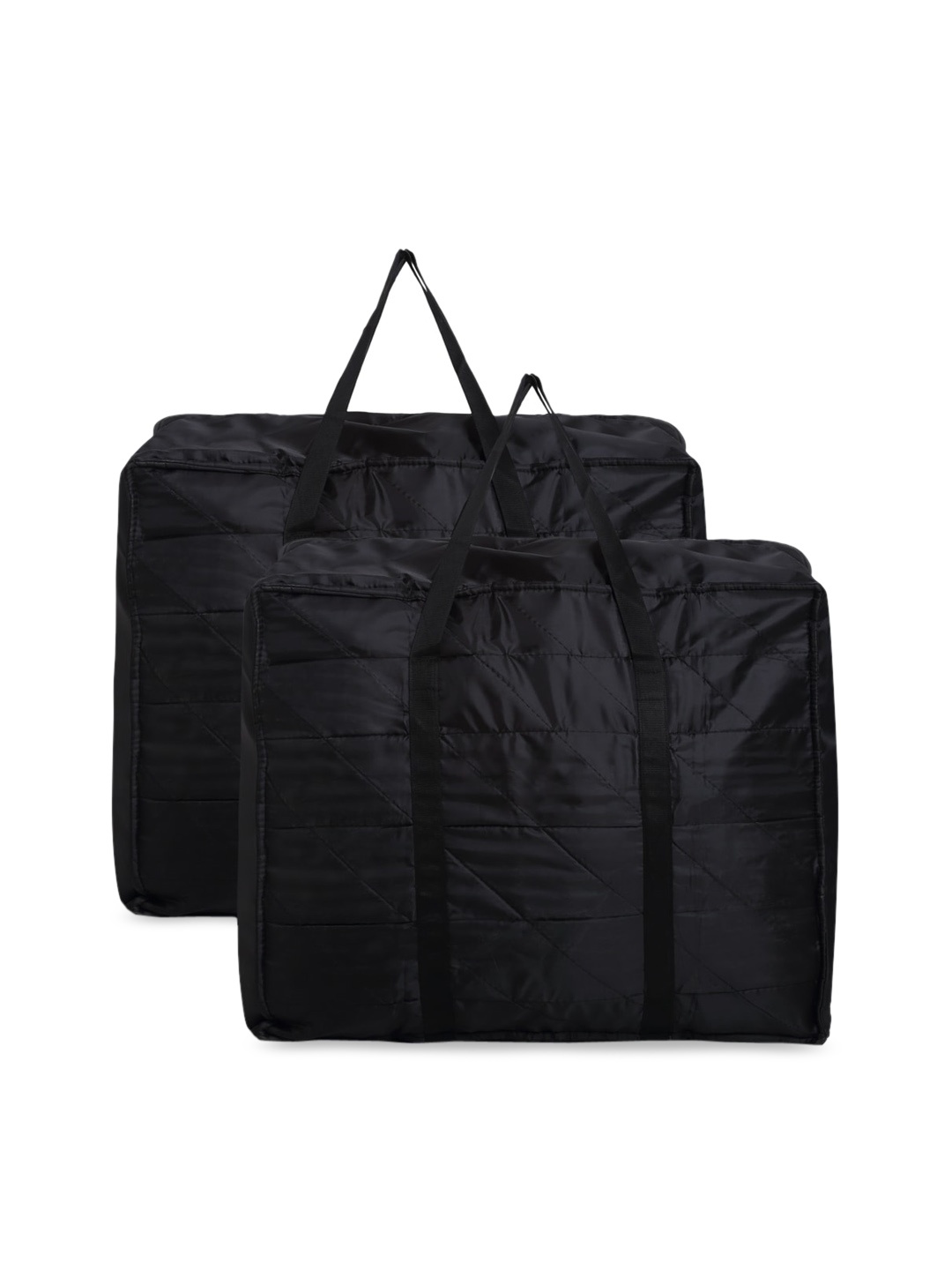 

HOSTA HOMES Set Of 2 Black Solid Foldable Attachi Storage Organisers