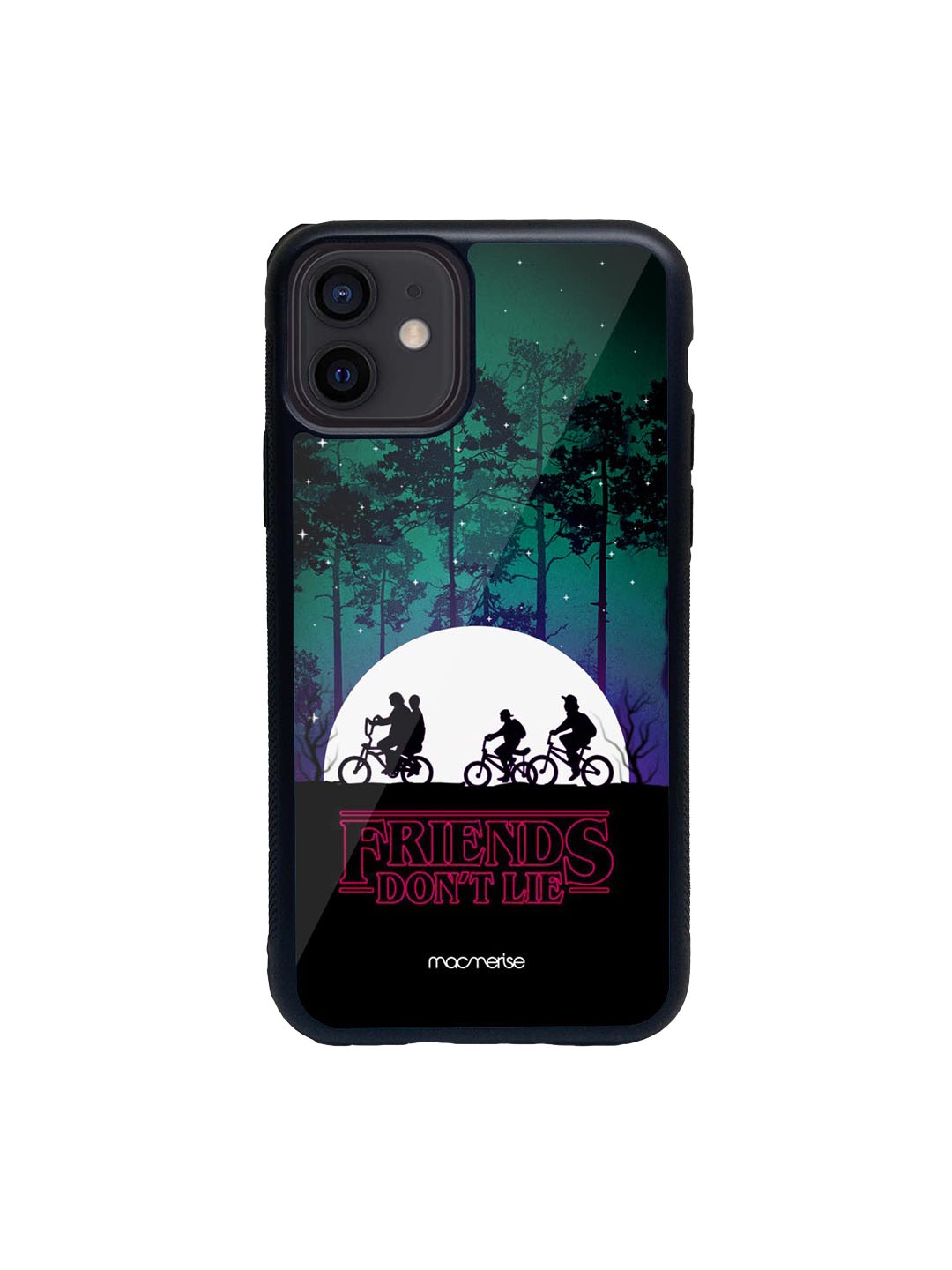 macmerise Green & Black The Gang Of Hawkins Glass iPhone 12 Mini Phone Case