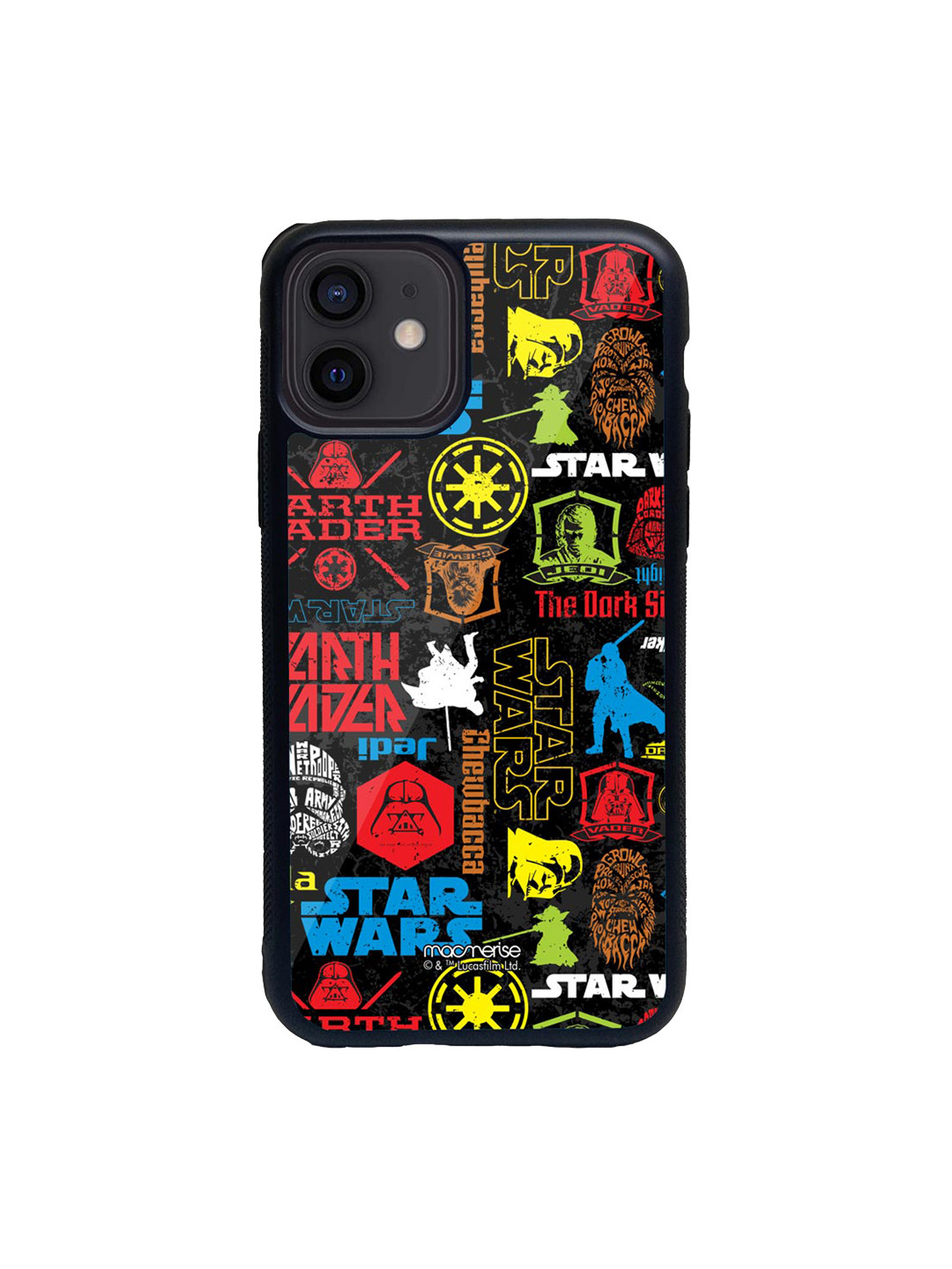 

macmerise Black & Red Star Wars Mashup Glass iPhone 12 Mini Phone Case