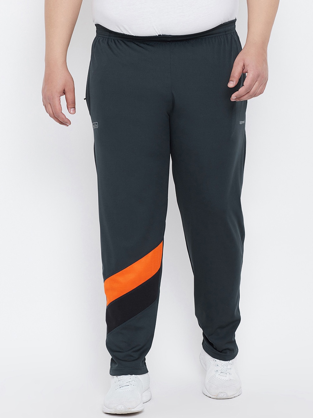 

bigbanana Men Teal Green & Orange Solid Track Pants