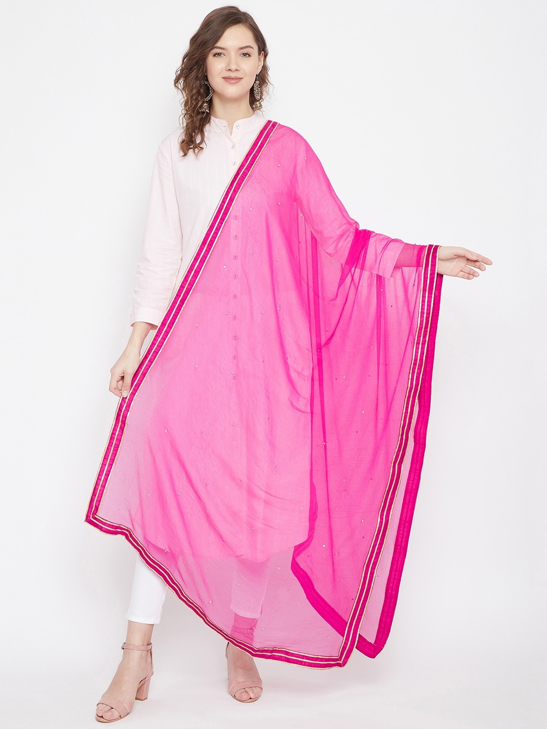 

Clora Creation Magenta Solid Dupatta