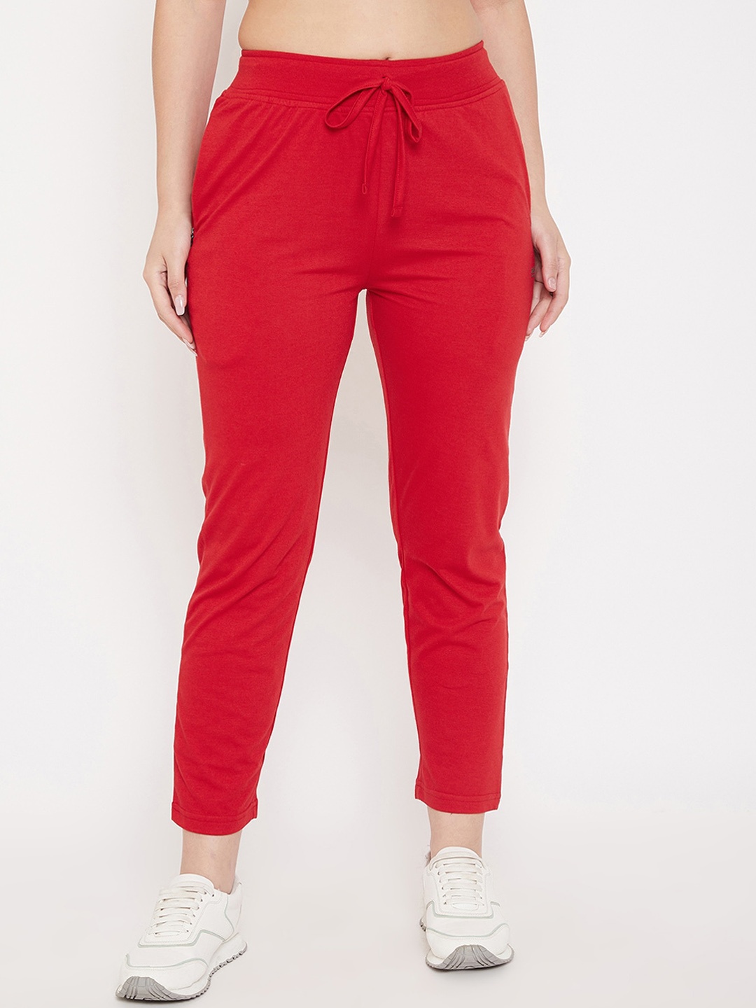 

Okane Women Red Solid Slim Fit Track Pant
