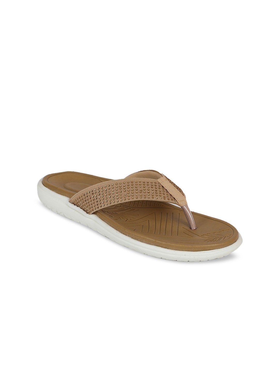 

Zyla Women Beige Embellished Open Toe Flats