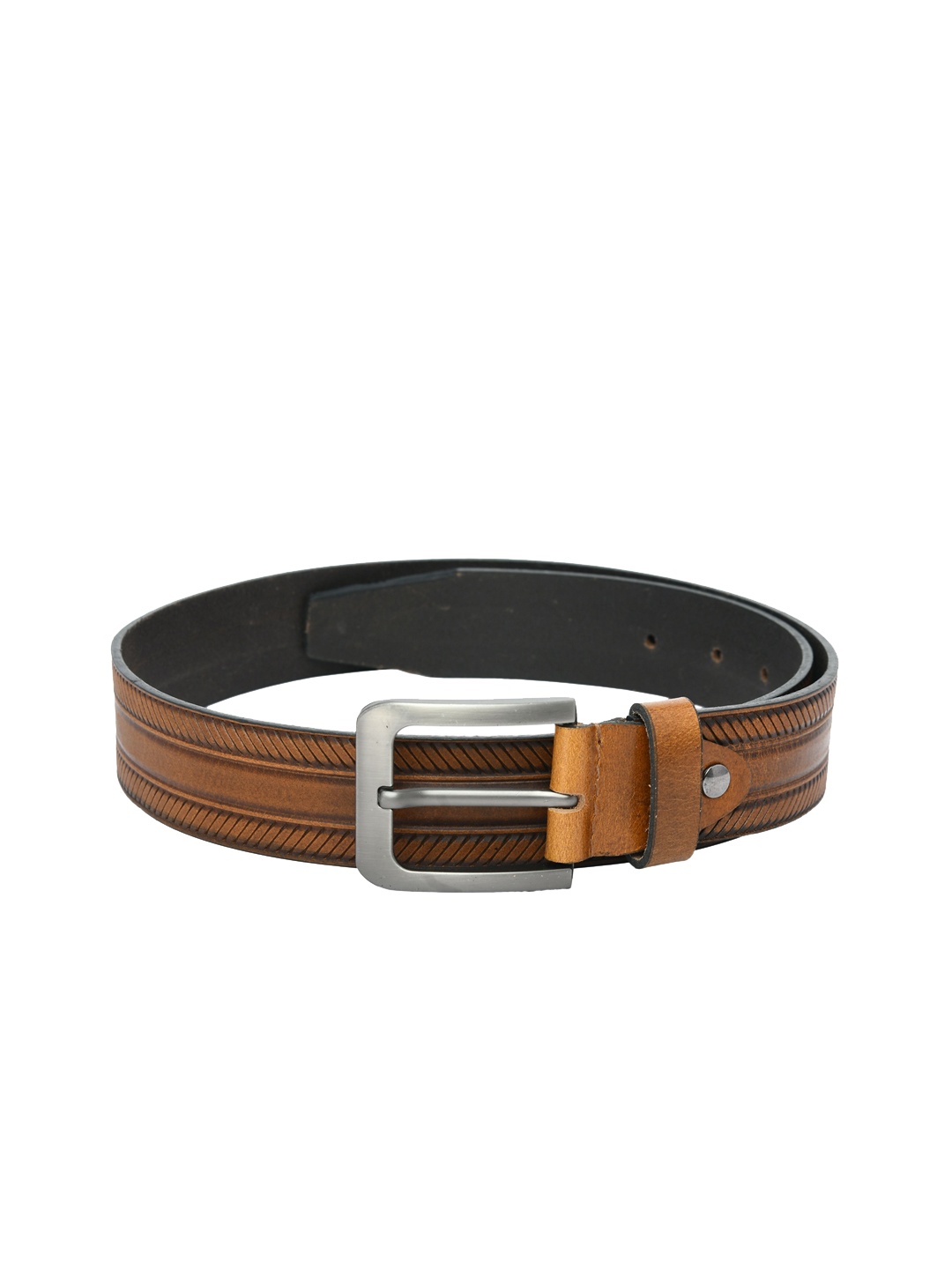 

Kastner Men Tan Brown Textured Leather Belt