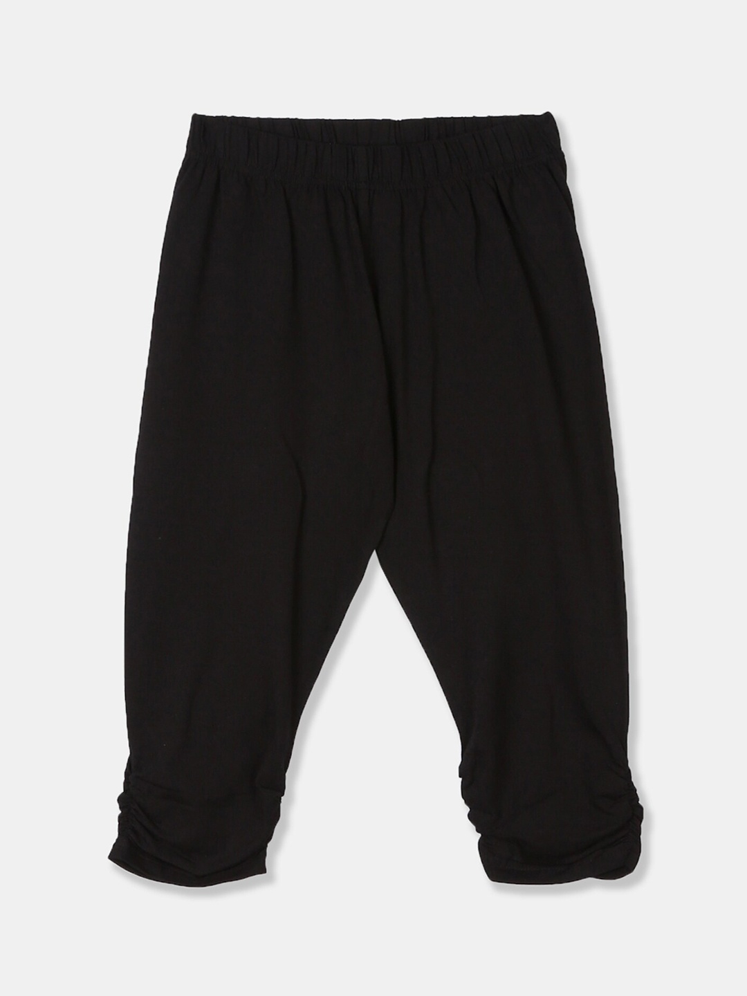

Cherokee Girls Black Solid Three-Fourth Leggings