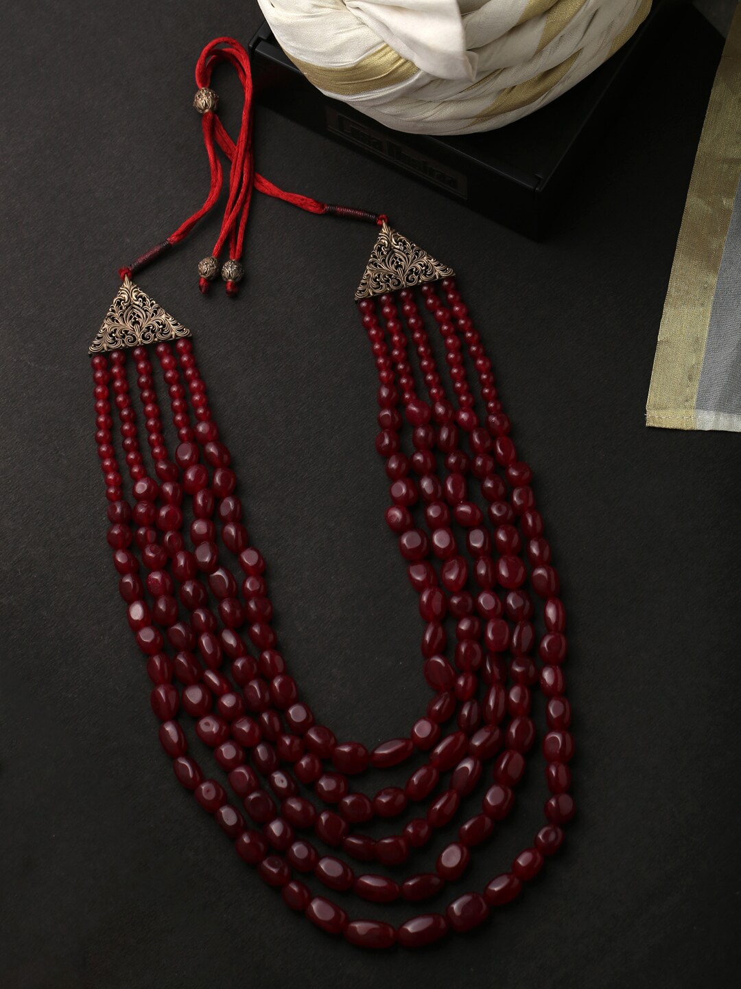 COSA NOSTRAA Men Red Brass Antique Necklace