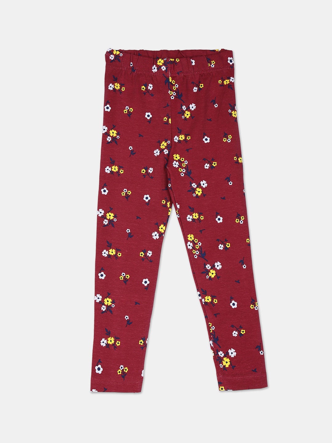 

Cherokee Girls Maroon & Yellow Printed Ankle-Length Leggings
