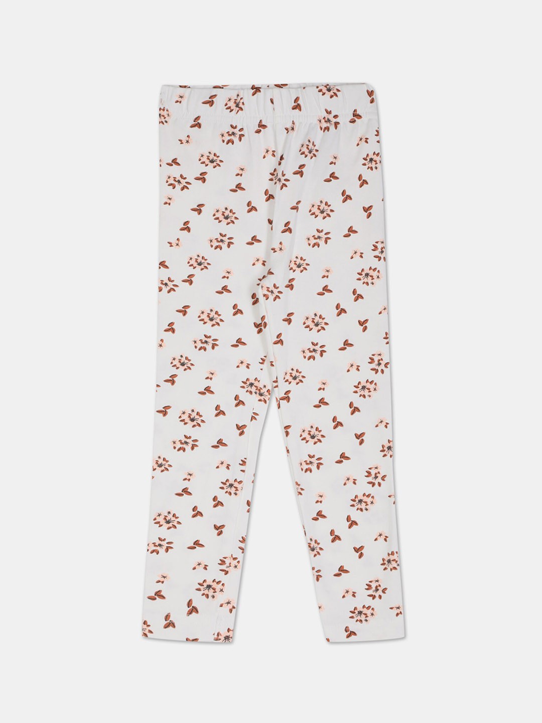 

Cherokee Girls White & Brown Printed Ankle-Length Leggings