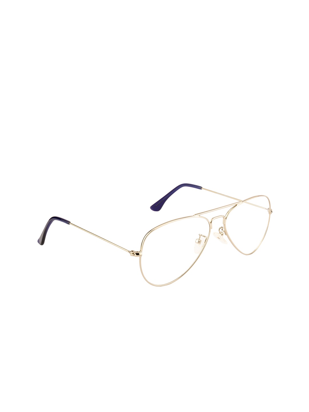 

Ted Smith Unisex Gold-Toned & Black Solid Full Rim Aviator Frames Eyeglasses