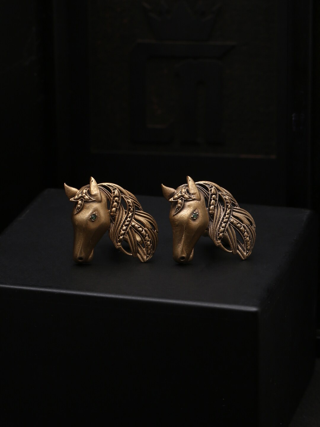

COSA NOSTRAA Copper-Toned & Green Quirky Cufflinks
