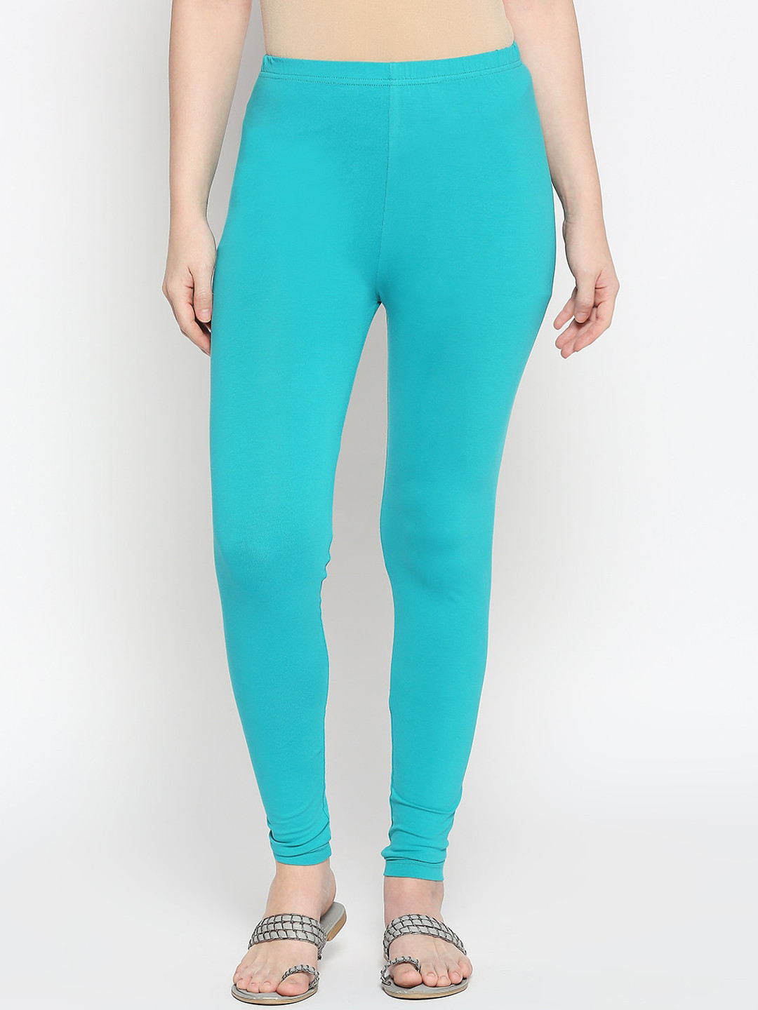 

People Women Turquoise Blue Solid Leggings