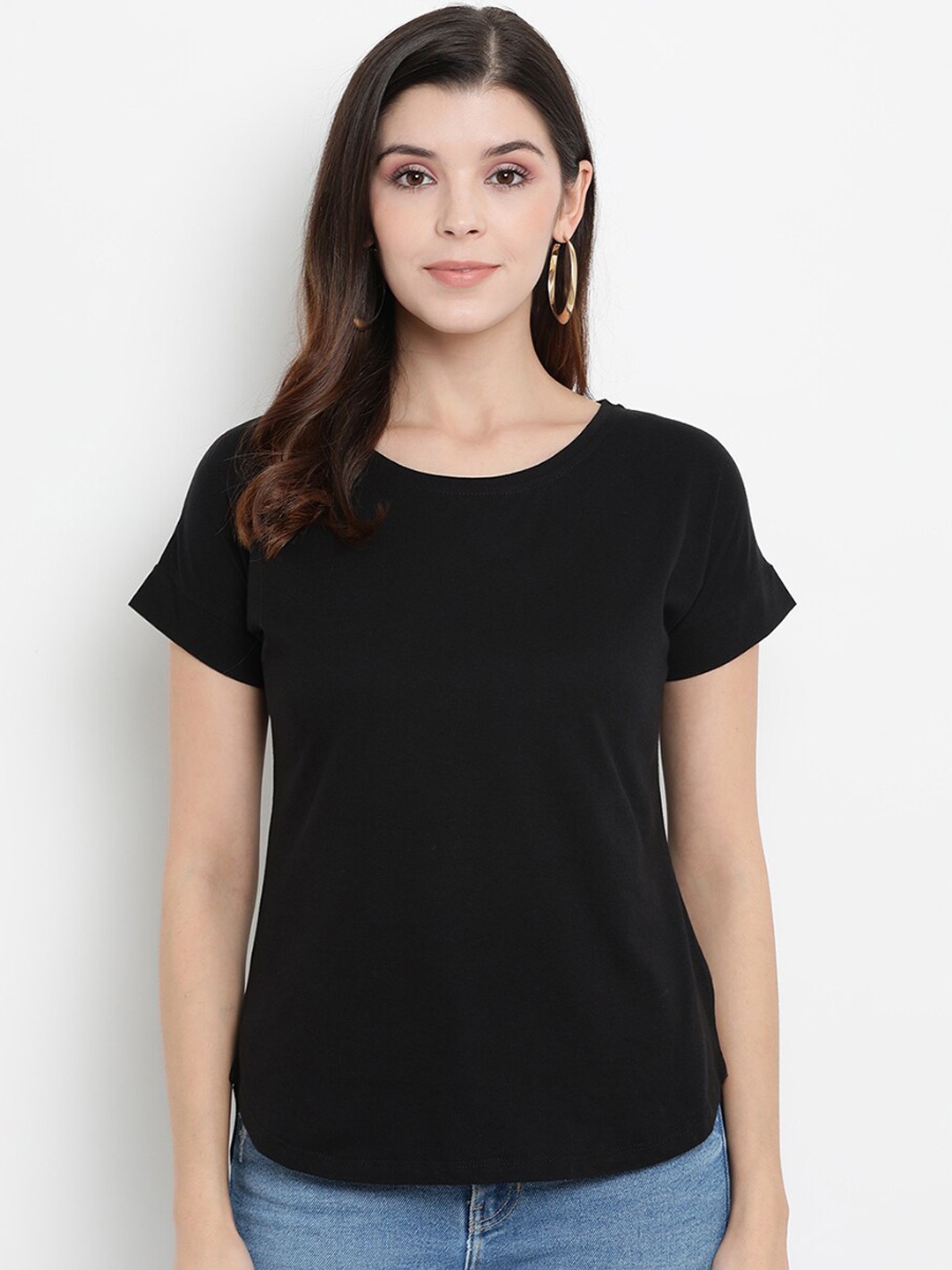 

Thread muster black pure cotton regular top