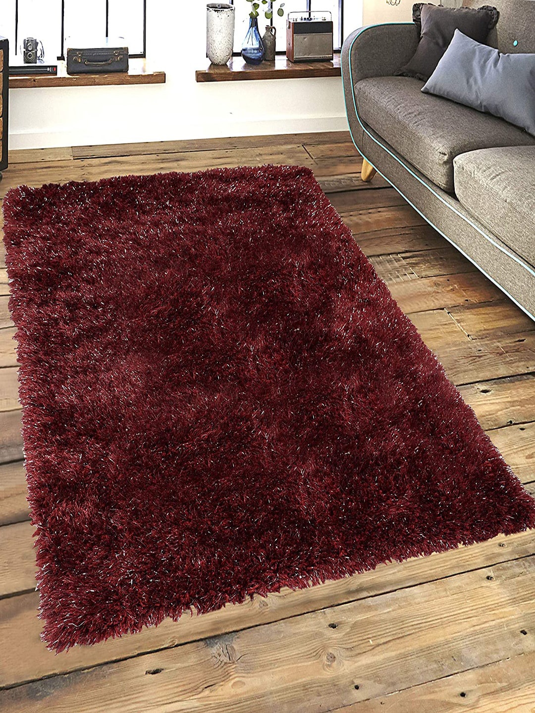 

Saral Home Maroon Solid Anti-Skid Carpet