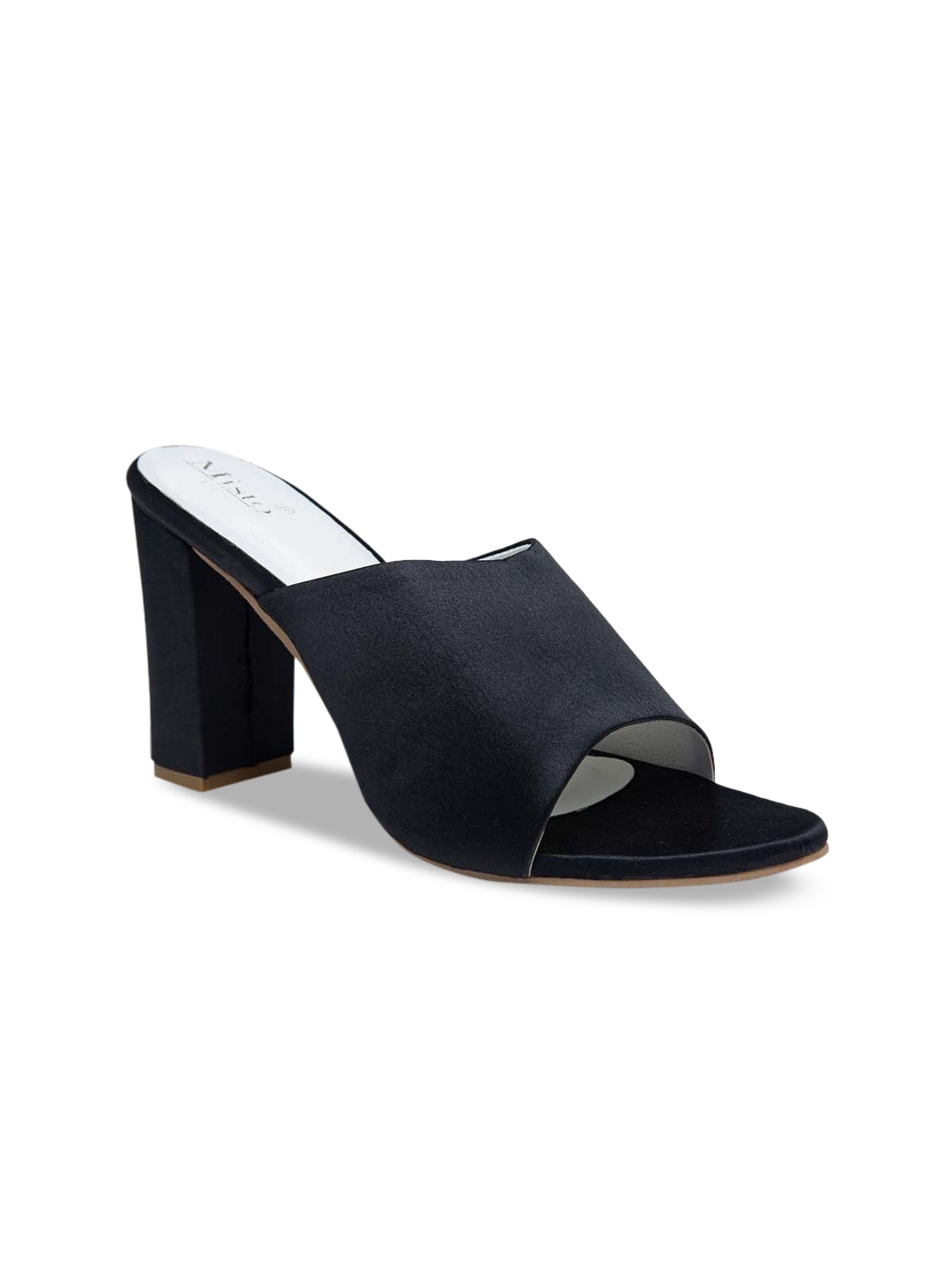 

Misto Women Black Solid Block Heels Mules