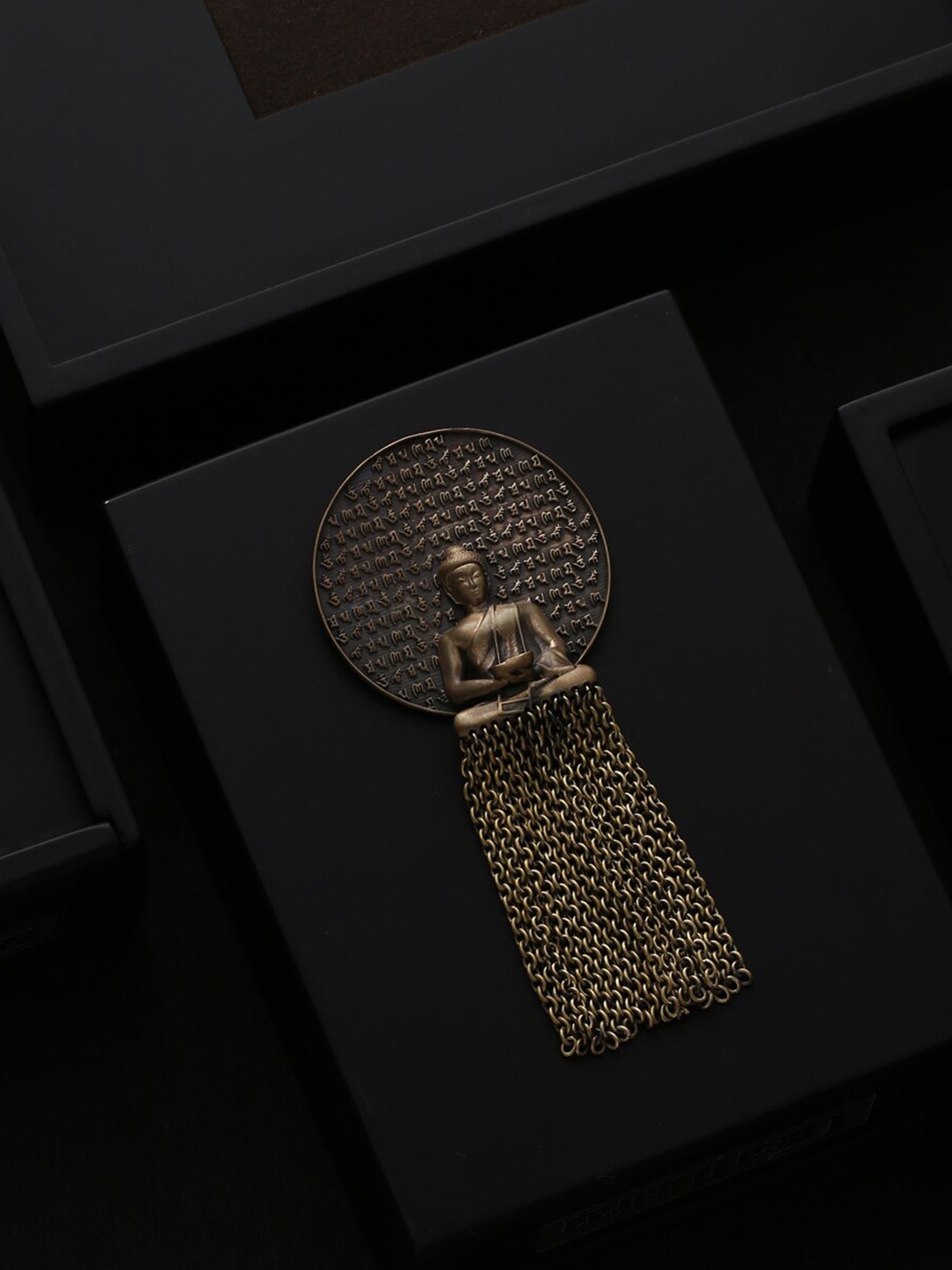 COSA NOSTRAA Men Gold-Toned The Dhyana Buddha Statement Brooch