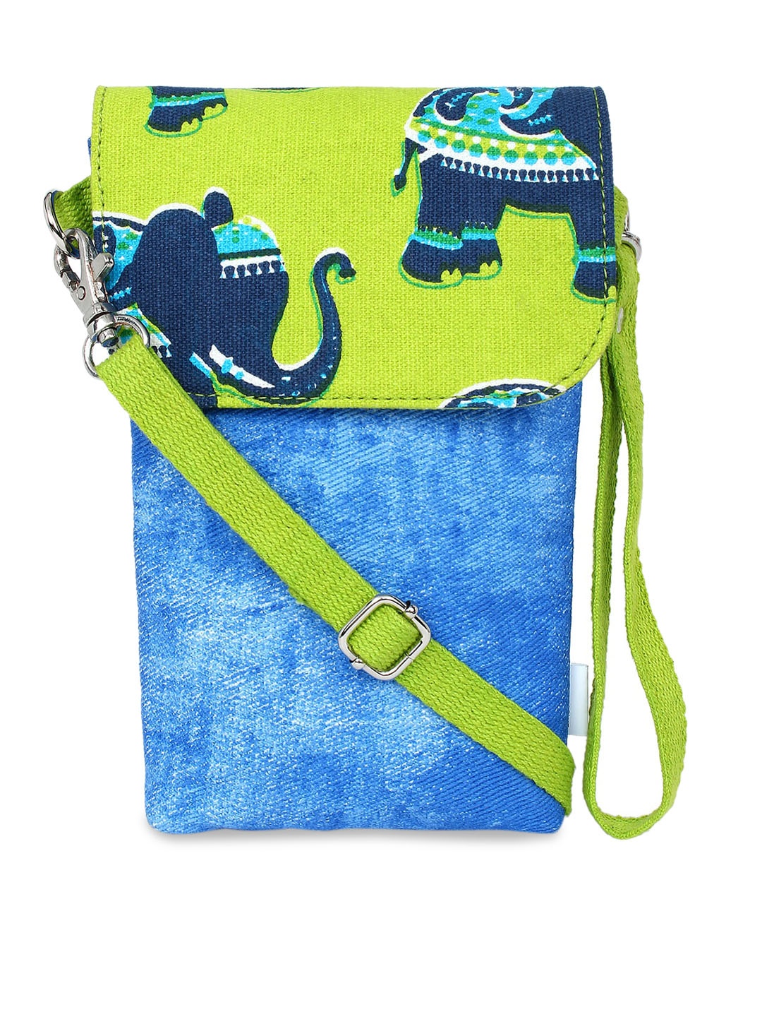 

Spice Art Women Blue & Green Printed Mobile Sling Bag