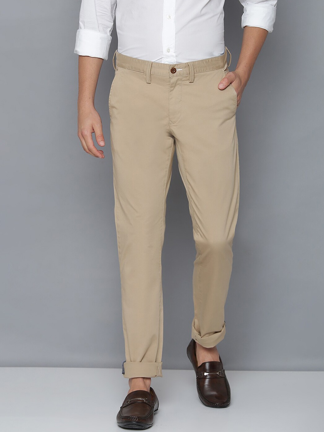 

GANT Men Khaki Slim Fit Trousers