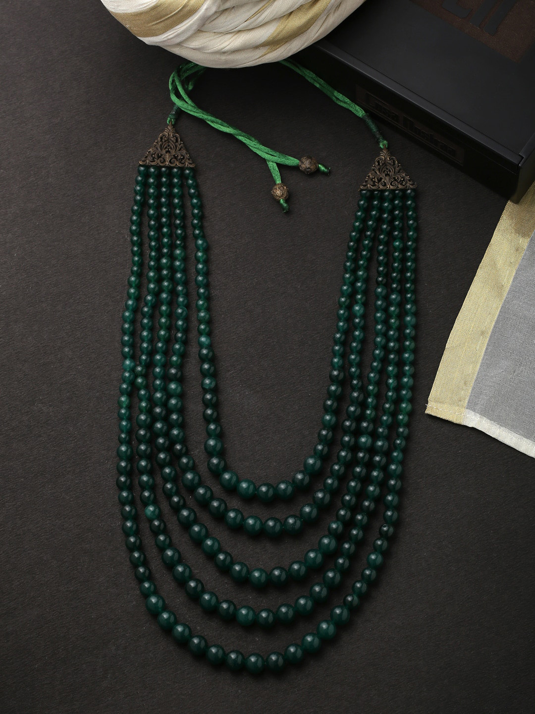 

COSA NOSTRAA Men Green Brass Antique Necklace