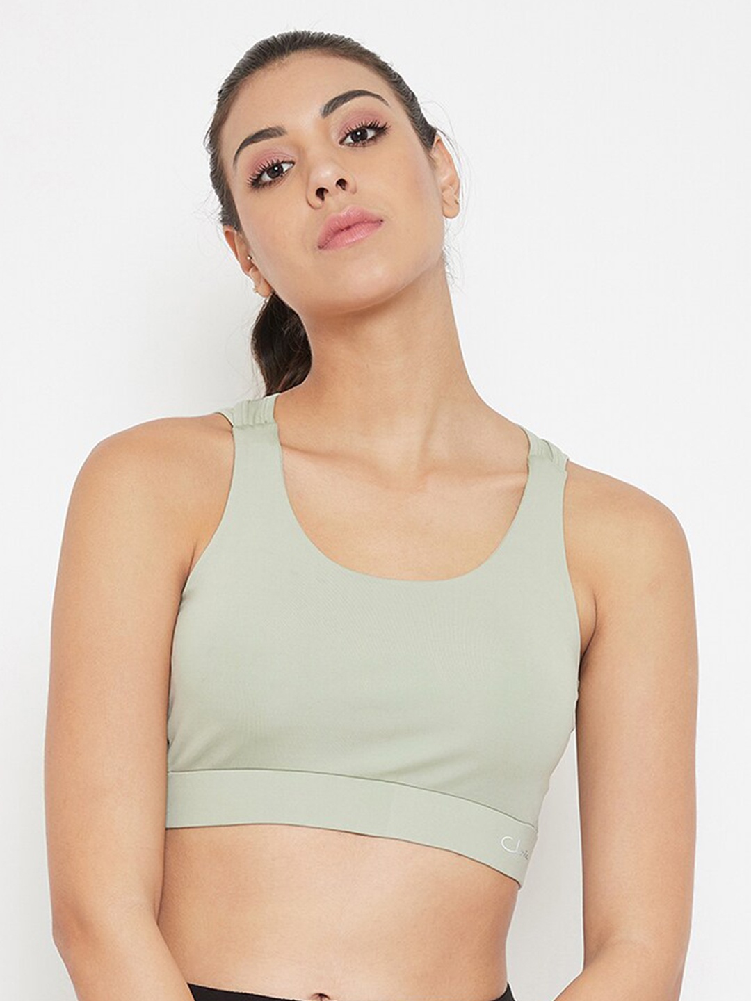

Clovia Grey Solid Non-Wired Lightly Padded Workout Bra BR2189P11XXL