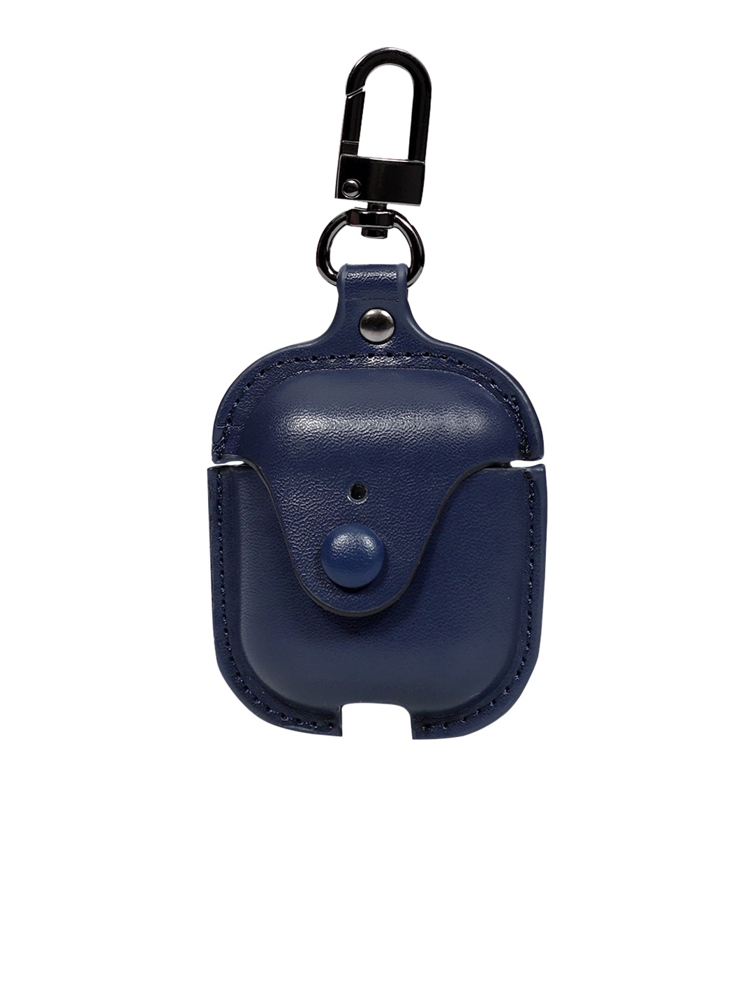 

TREEMODA Unisex Navy Blue Solid Leather Airpods Case Cover
