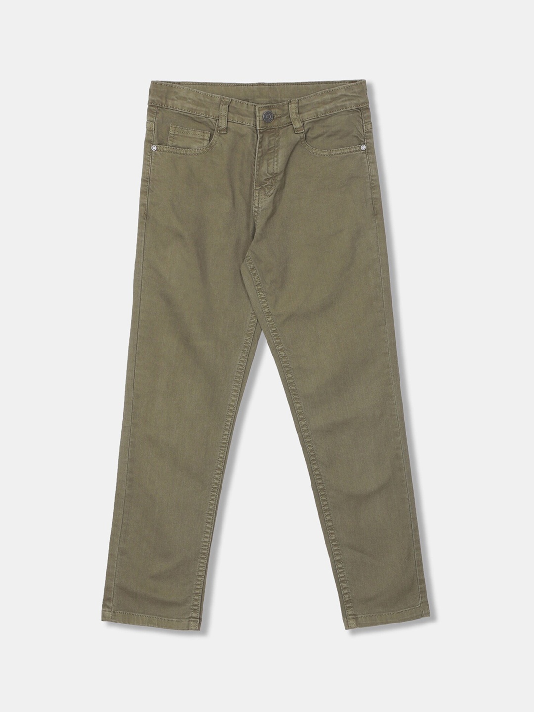 

Cherokee Boys Olive Green Regular Fit Mid-Rise Clean Look Jeans