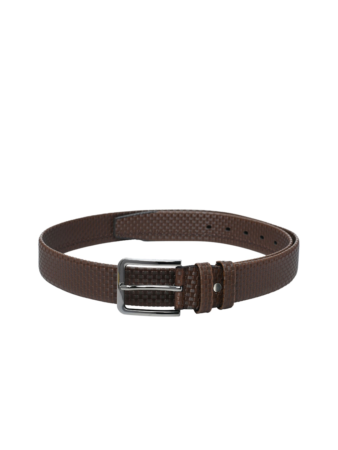 

Kastner Men Brown & Silver-Toned Textured Belt