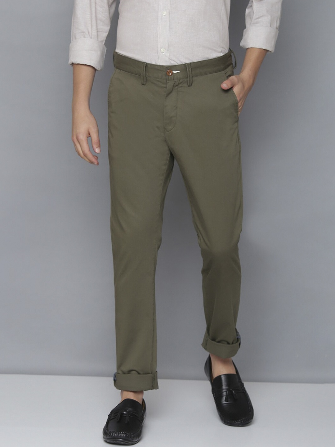 

GANT Men Olive Green Slim Fit Chinos Trousers