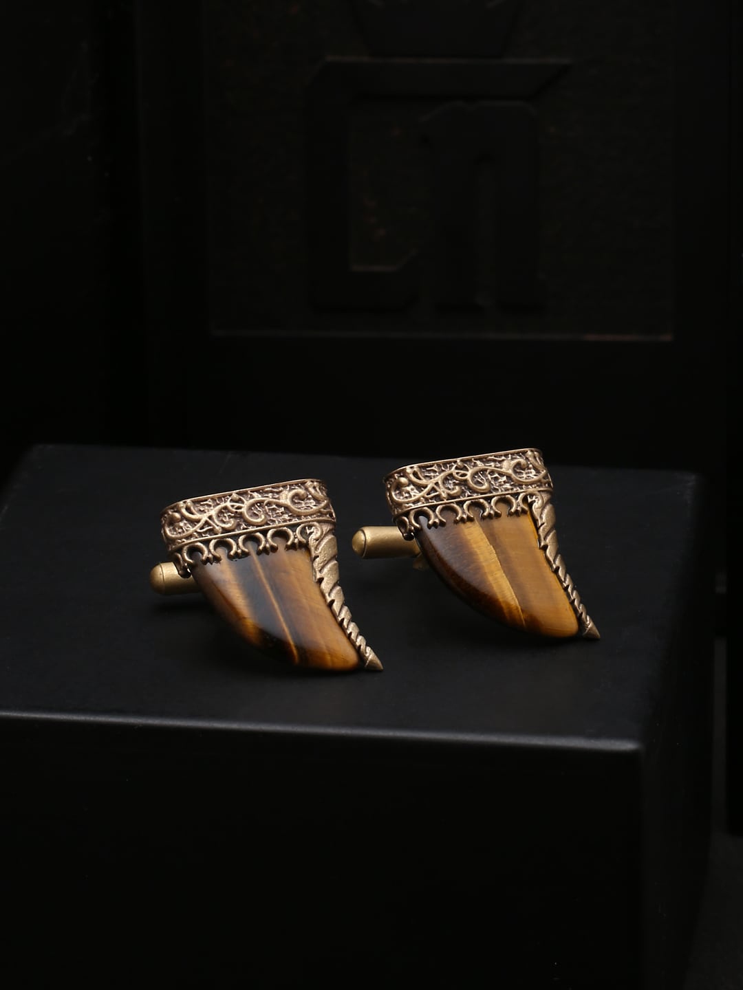 

COSA NOSTRAA Copper-Toned & Brown Quirky Cufflinks