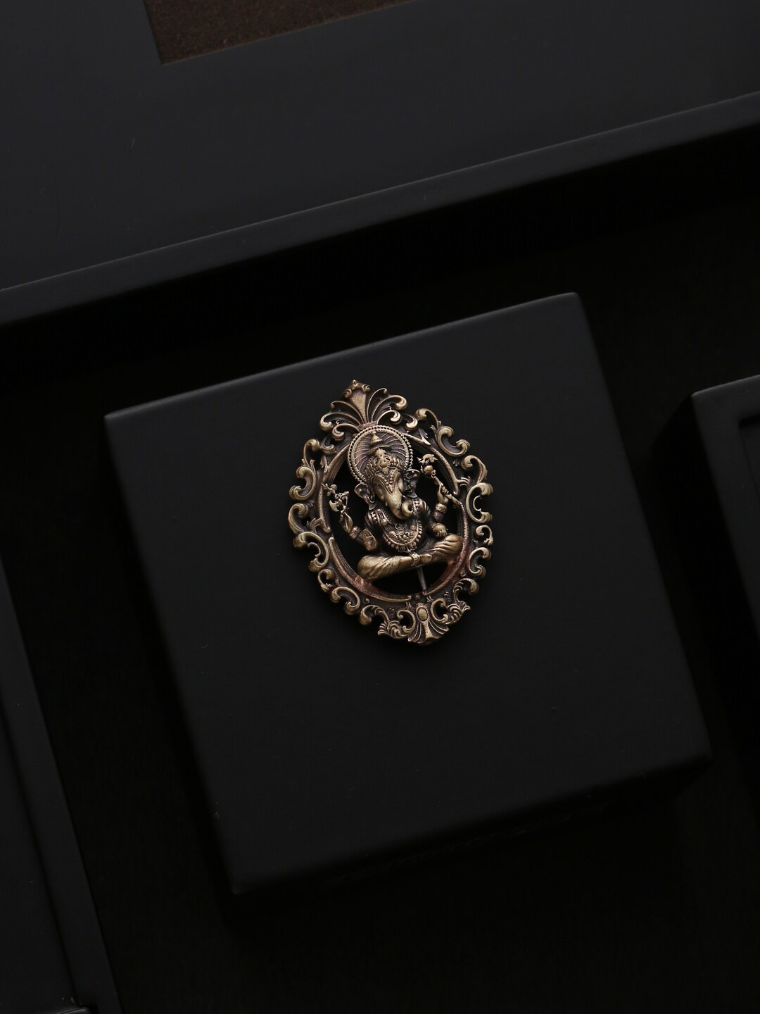 

COSA NOSTRAA Men Gold-Toned Lord Ganesha Statement Brooch