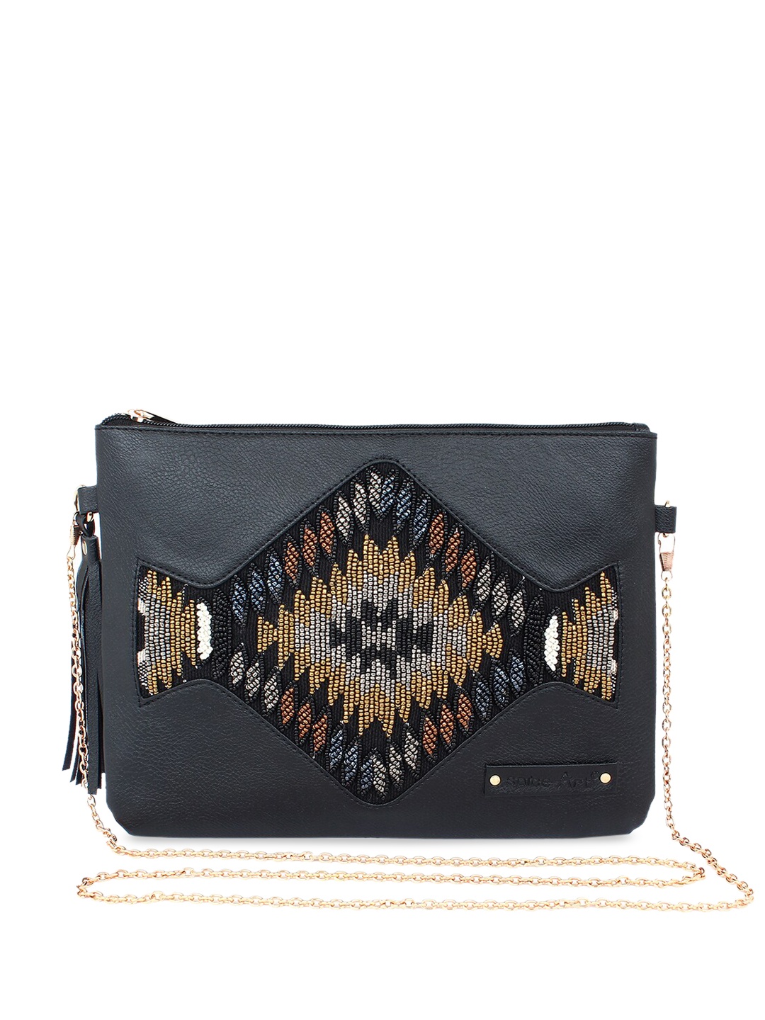

Spice Art Women Navy Blue & Yellow Embellished Embellished Clutch