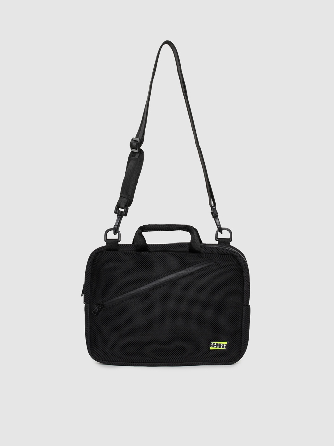 

Jack & Jones Men Black Textured 18" Laptop Bag