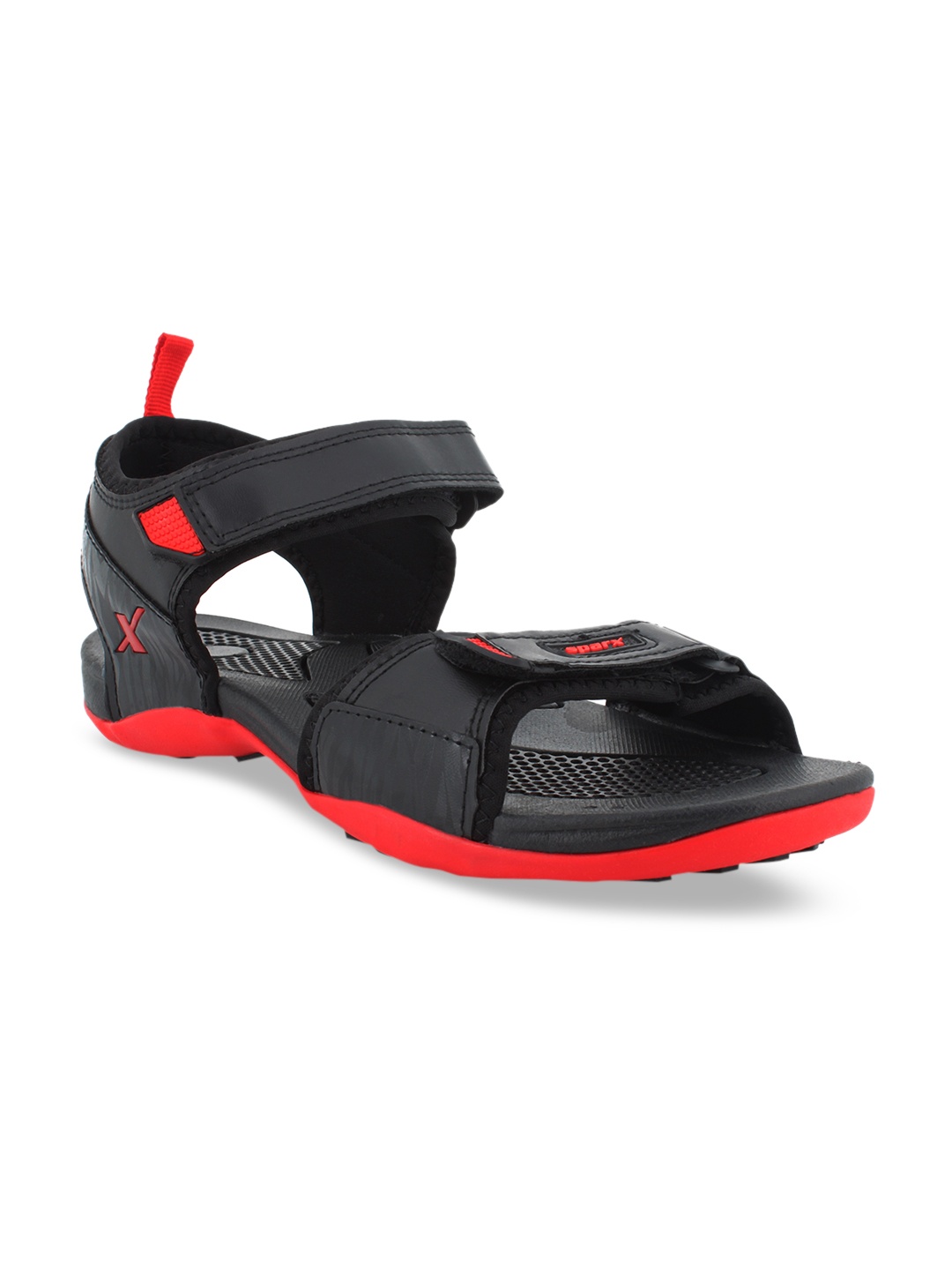 

Sparx Men Black & Red Solid Sports Sandals