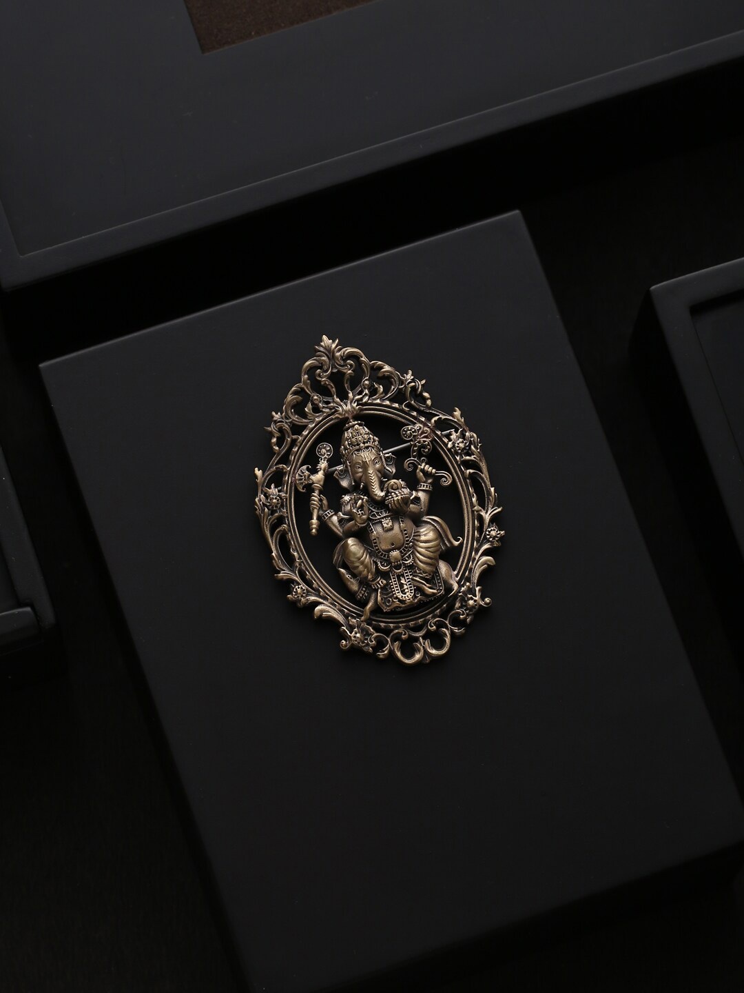 

COSA NOSTRAA Men Gold-Toned The Lord Ganesha Statement Brooch