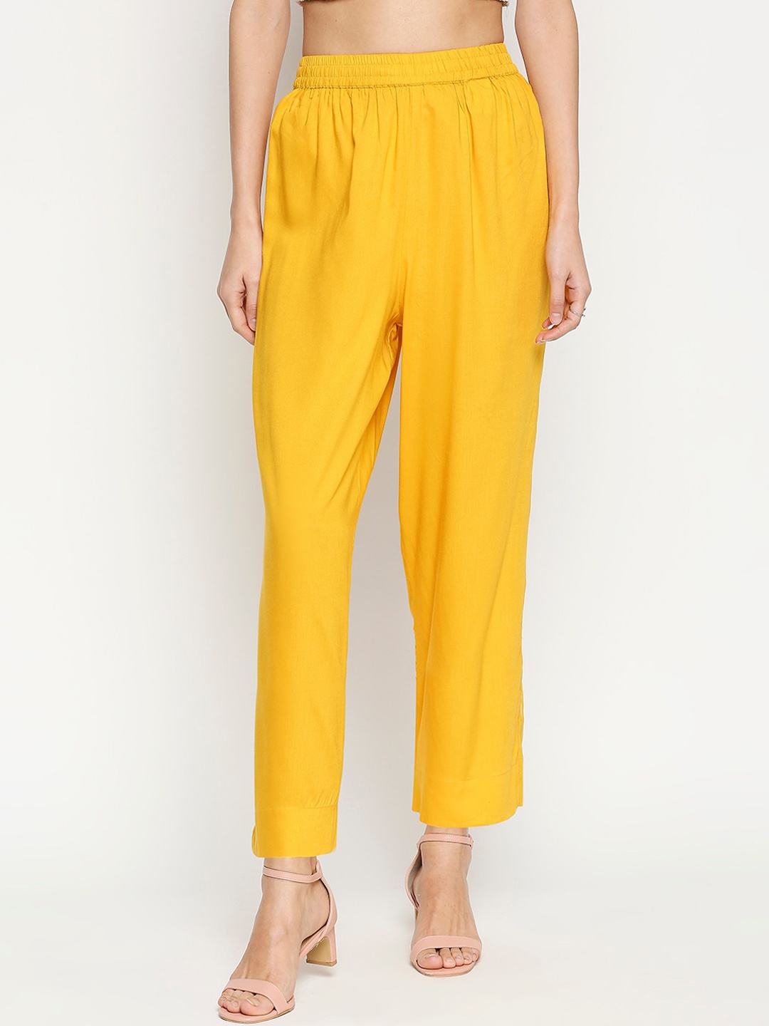 

RANGMANCH BY PANTALOONS Women Yellow Solid