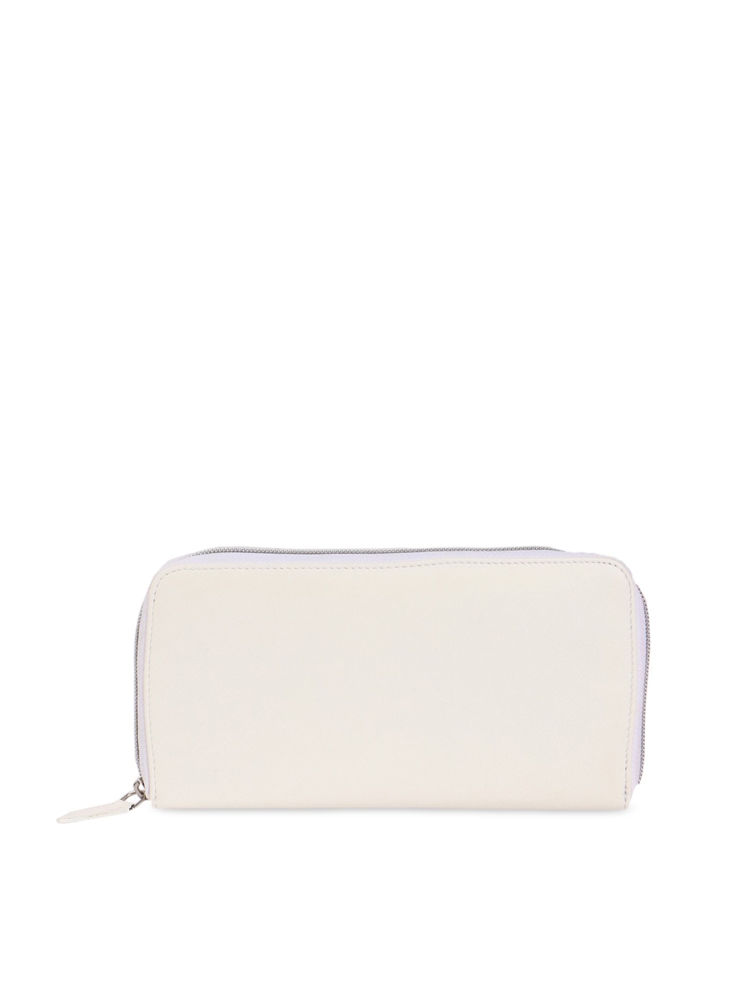 

FOREVER 21 Women White Solid Zip Around Wallet
