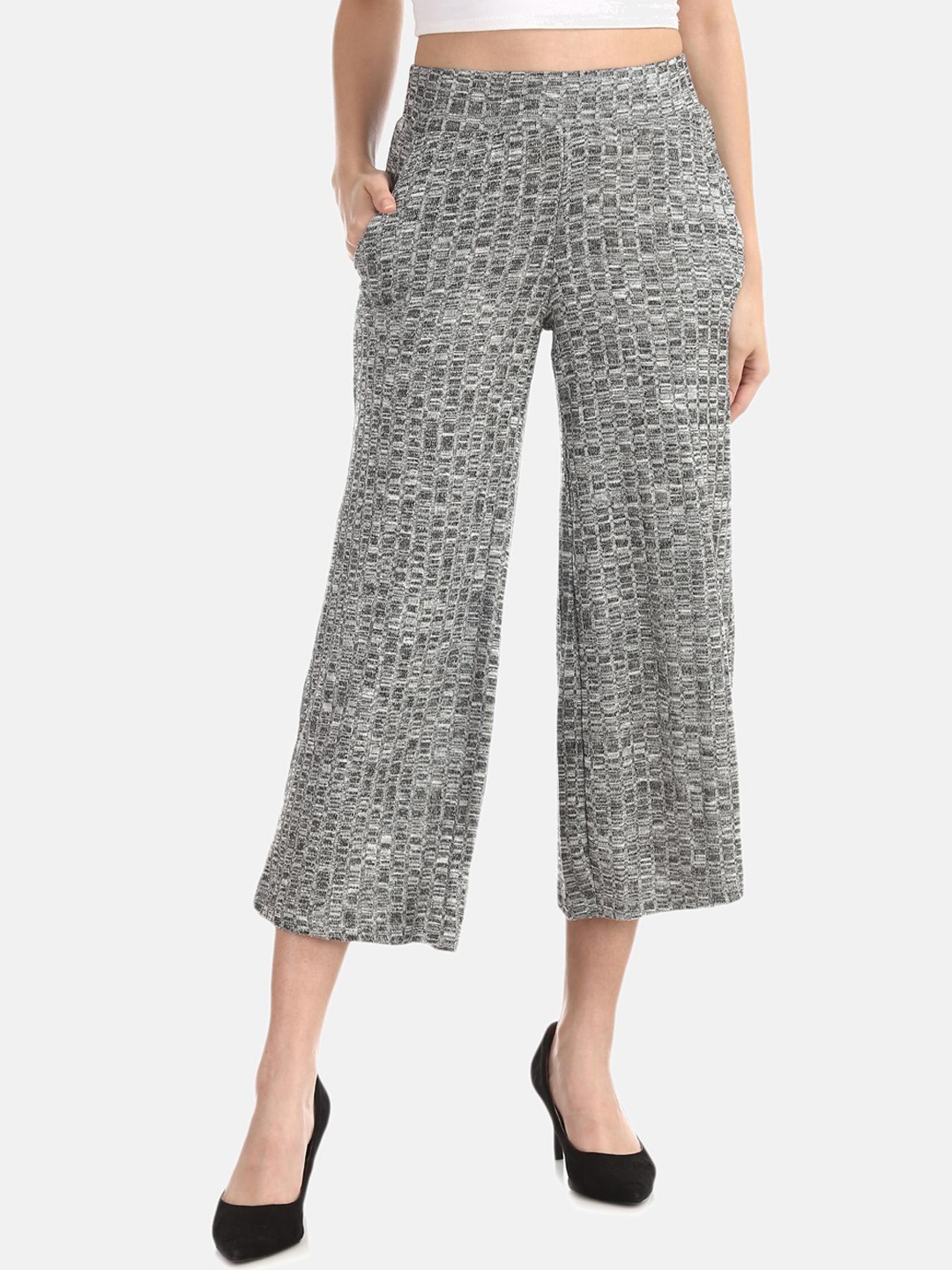 

Sugr Women Grey Regular Fit Printed Culottes