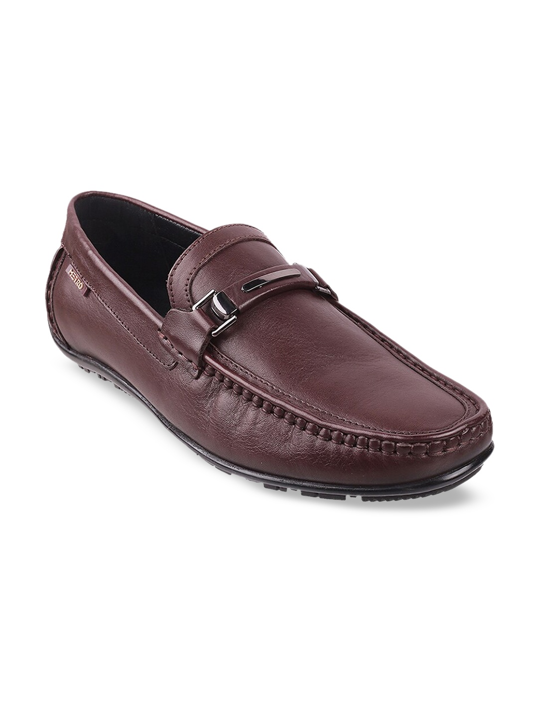 

Metro Men Maroon Leather Loafers
