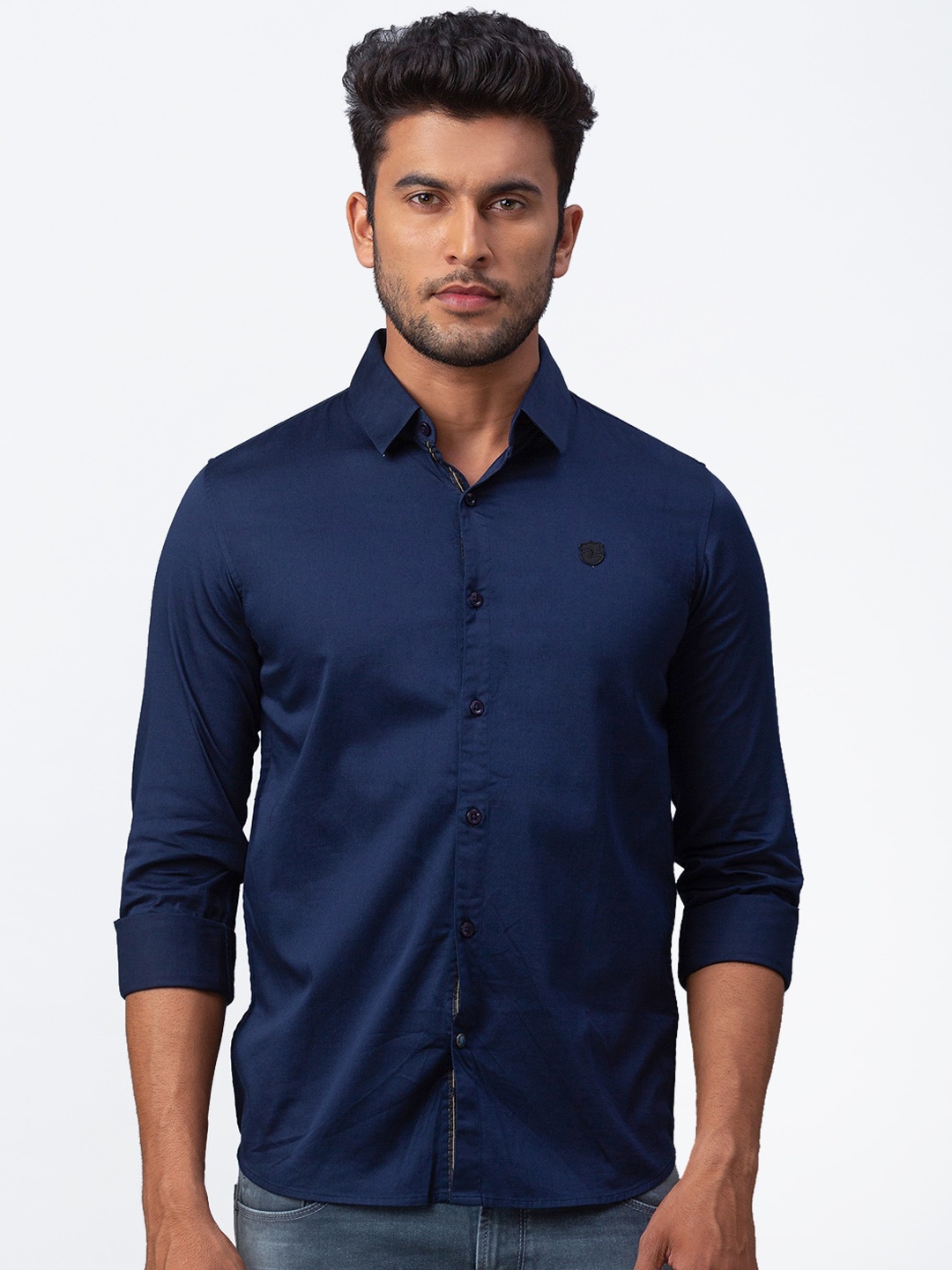 

SPYKAR Men Blue Slim Fit Solid Casual Shirt