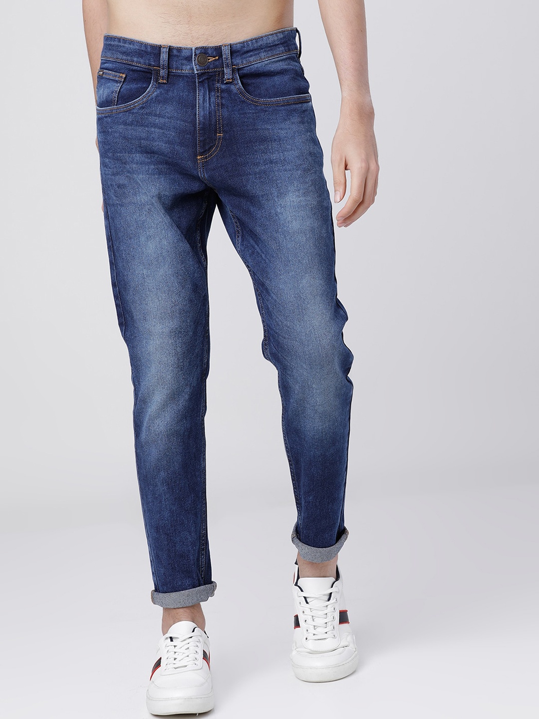 HIGHLANDER Men Blue Tapered Fit Mid-Rise Clean Look Jeans