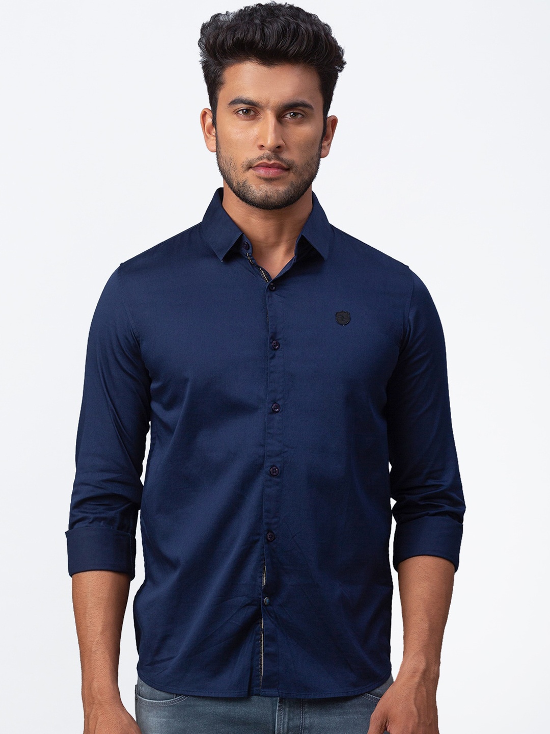 

SPYKAR Men Blue Slim Fit Solid Casual Shirt