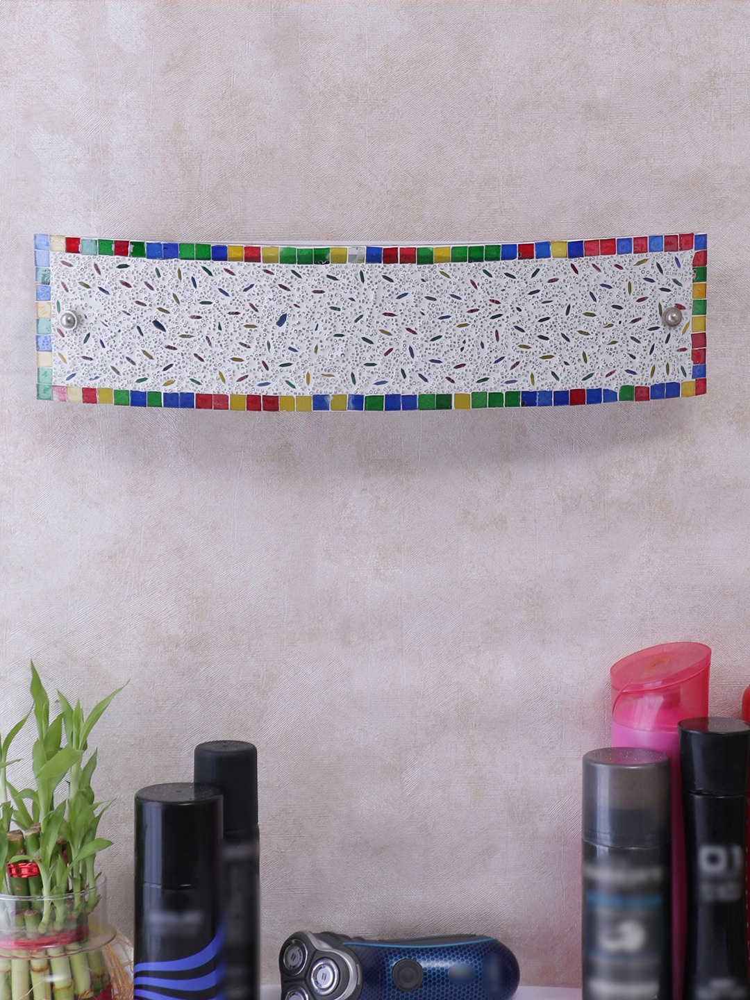

Devansh Mosaic Multicolor Glass Bathroom Light, Multi
