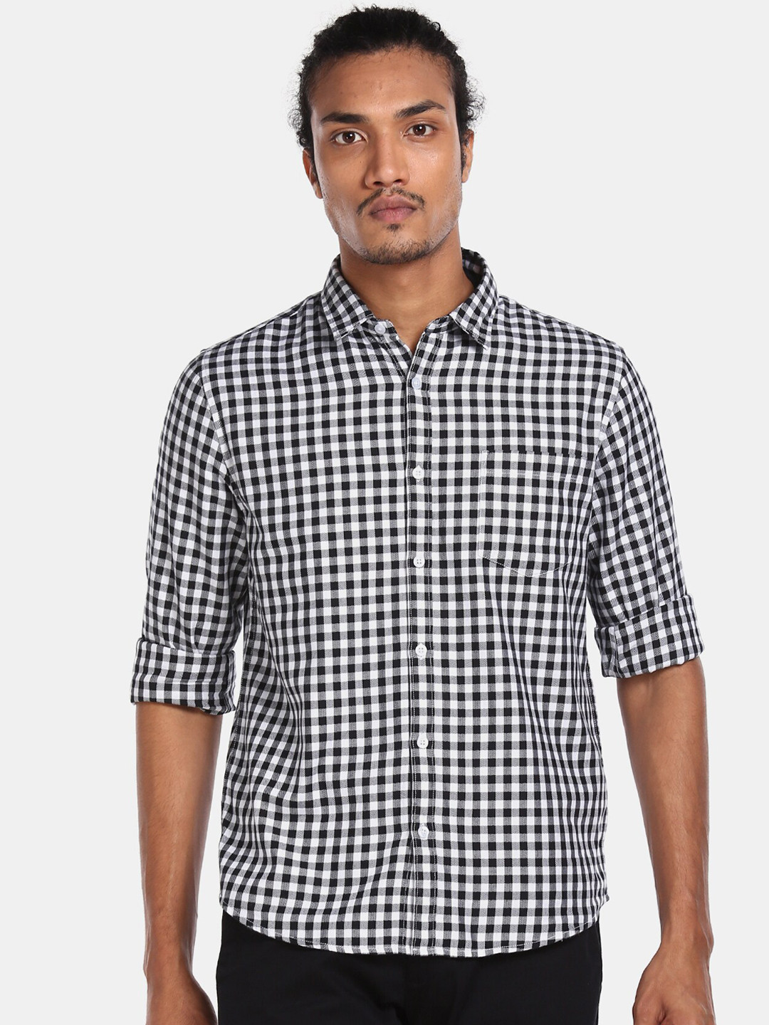 

Ruggers Men Black Regular Fit Checked Casual Shirt