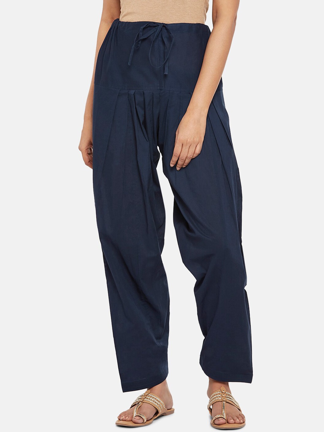 

RANGMANCH BY PANTALOONS Women Navy Blue Solid Loose-Fit Salwar