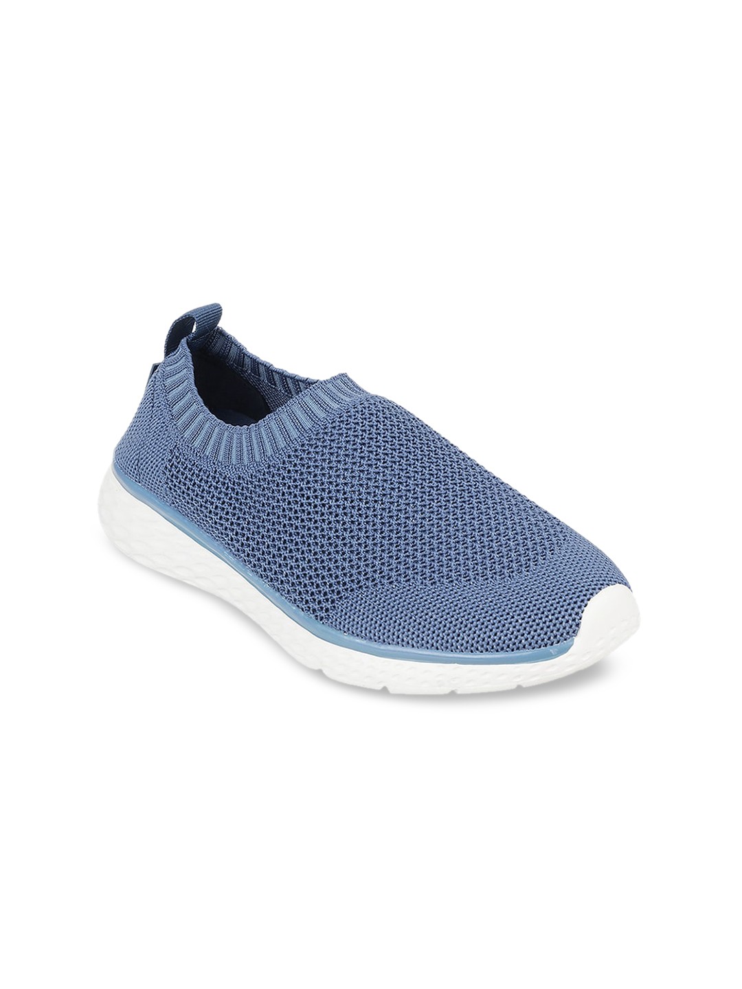 

Mochi Women Blue Woven Design Slip-On Sneakers