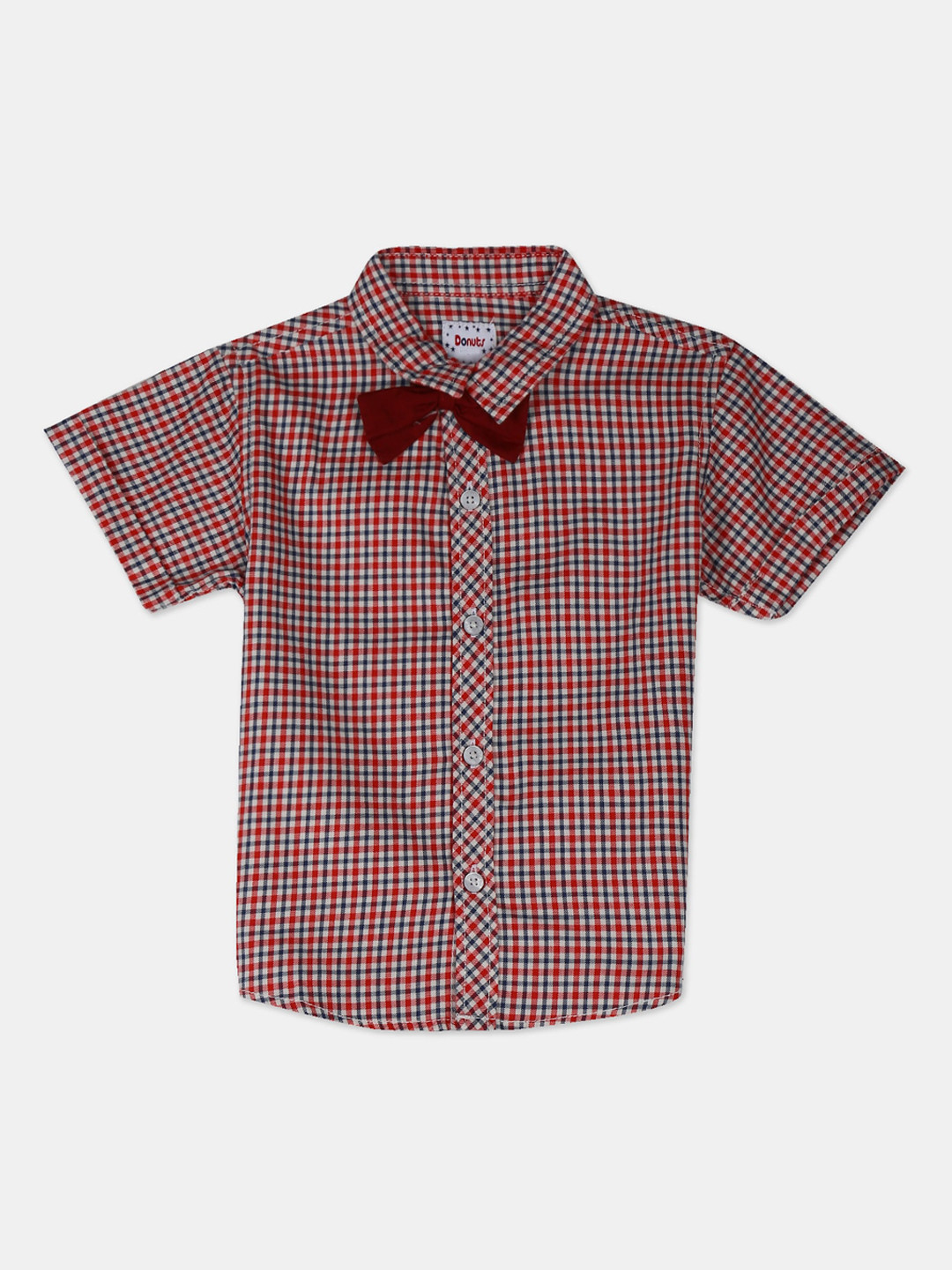 

Donuts Boys Red Regular Fit Checked Casual Shirt