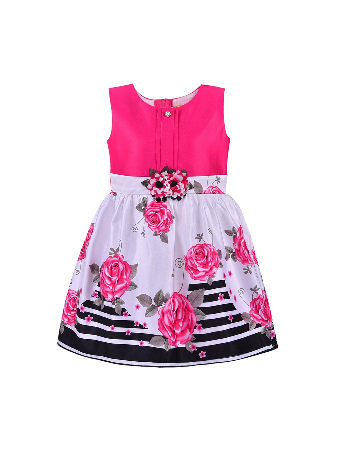 

Wish Karo Girls Pink Printed Fit and Flare Dress